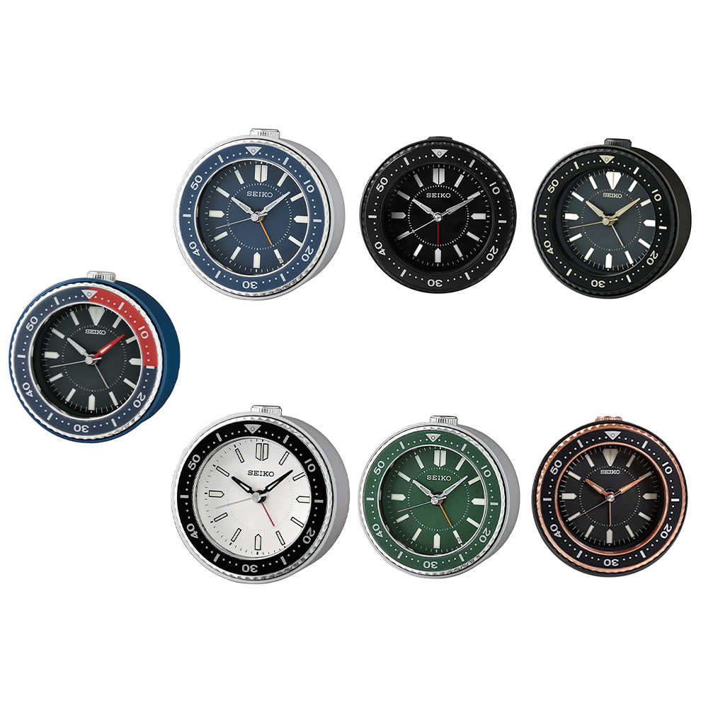 【SEIKO 精工】QHE184 水鬼造型 滑動式秒針 貪睡 照明 夜光 居家 休閒 辦公 座鐘 鬧鐘 時鐘