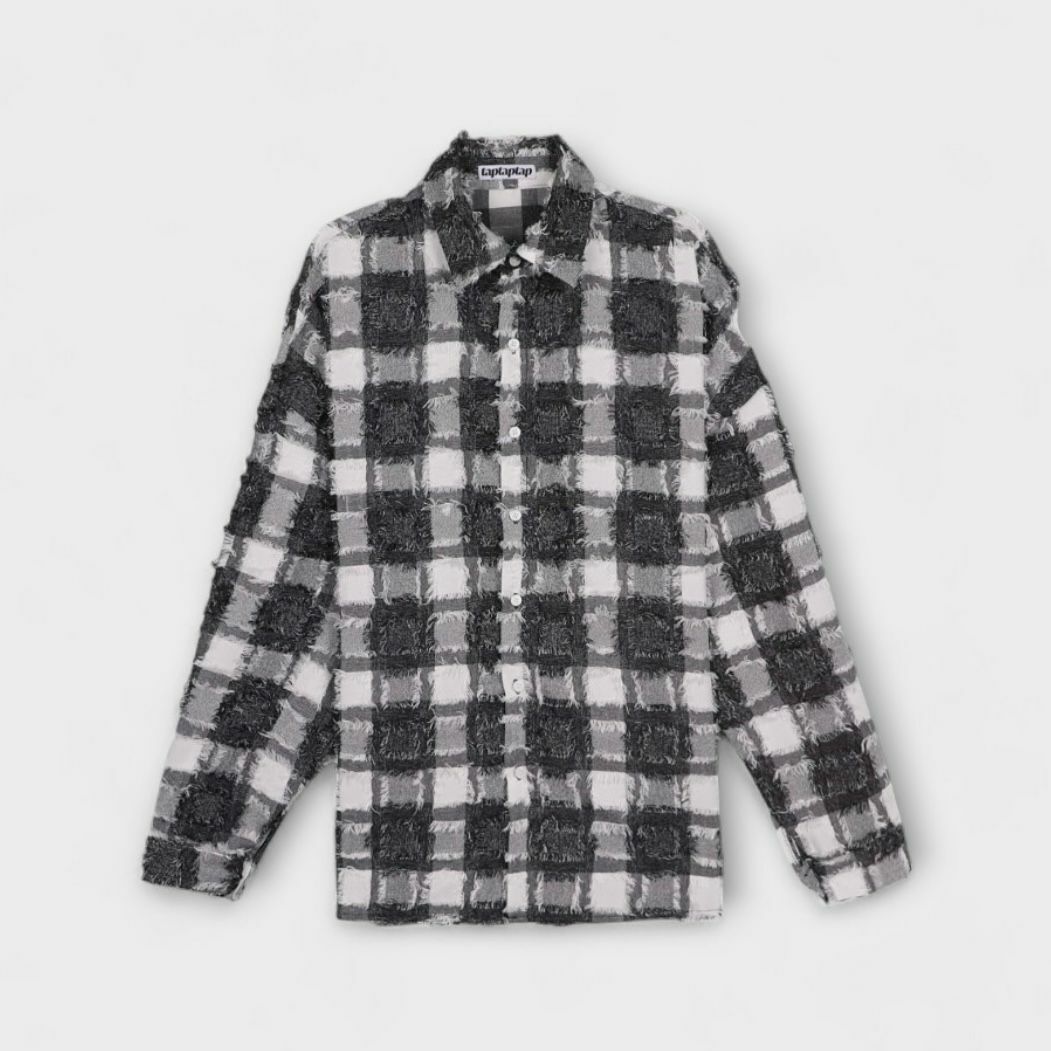 格仔長袖恤衫 taptaptap-058S