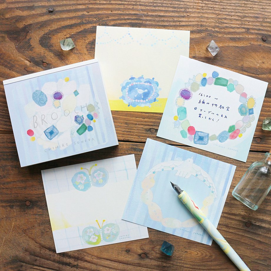 園田知潤_胸針 120枚便條本 memo｜日本表現社