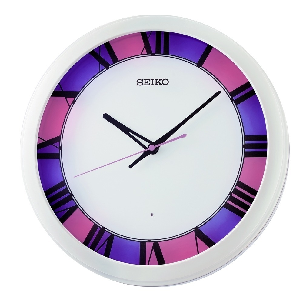 (預購)【SEIKO 精工】 QHA010K QHA010W 明亮 活力 滑動式秒針 夜間燈光 彩繪玻璃 掛鐘 時鐘