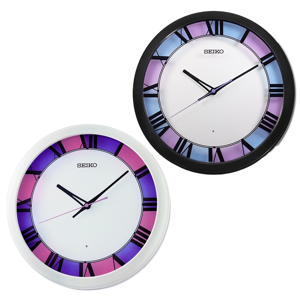(預購)【SEIKO 精工】 QHA010K QHA010W 明亮 活力 滑動式秒針 夜間燈光 彩繪玻璃 掛鐘 時鐘