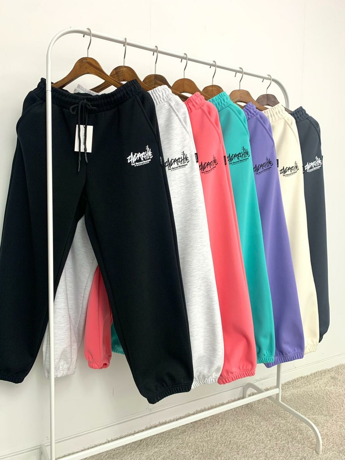 英文字棉質束腳鬆身褲 2nd-166P