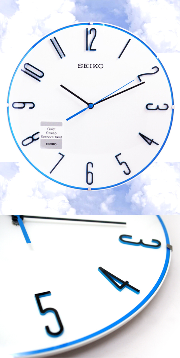 【SEIKO 日本精工】 QXA672W 時尚 活潑 滑動式秒針立體數字 音 掛鐘 時鐘