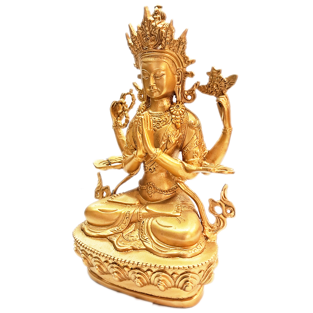 四臂觀音{銅 泥金}23公分【十方】136746