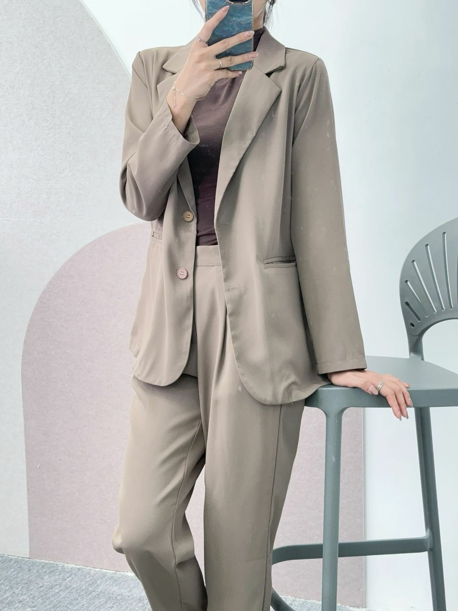 SET#6423 🤍紙皮雪紡西裝