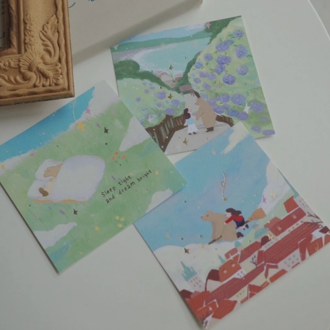 咻咻熊 一起走過 小燙金明信片 三款可選