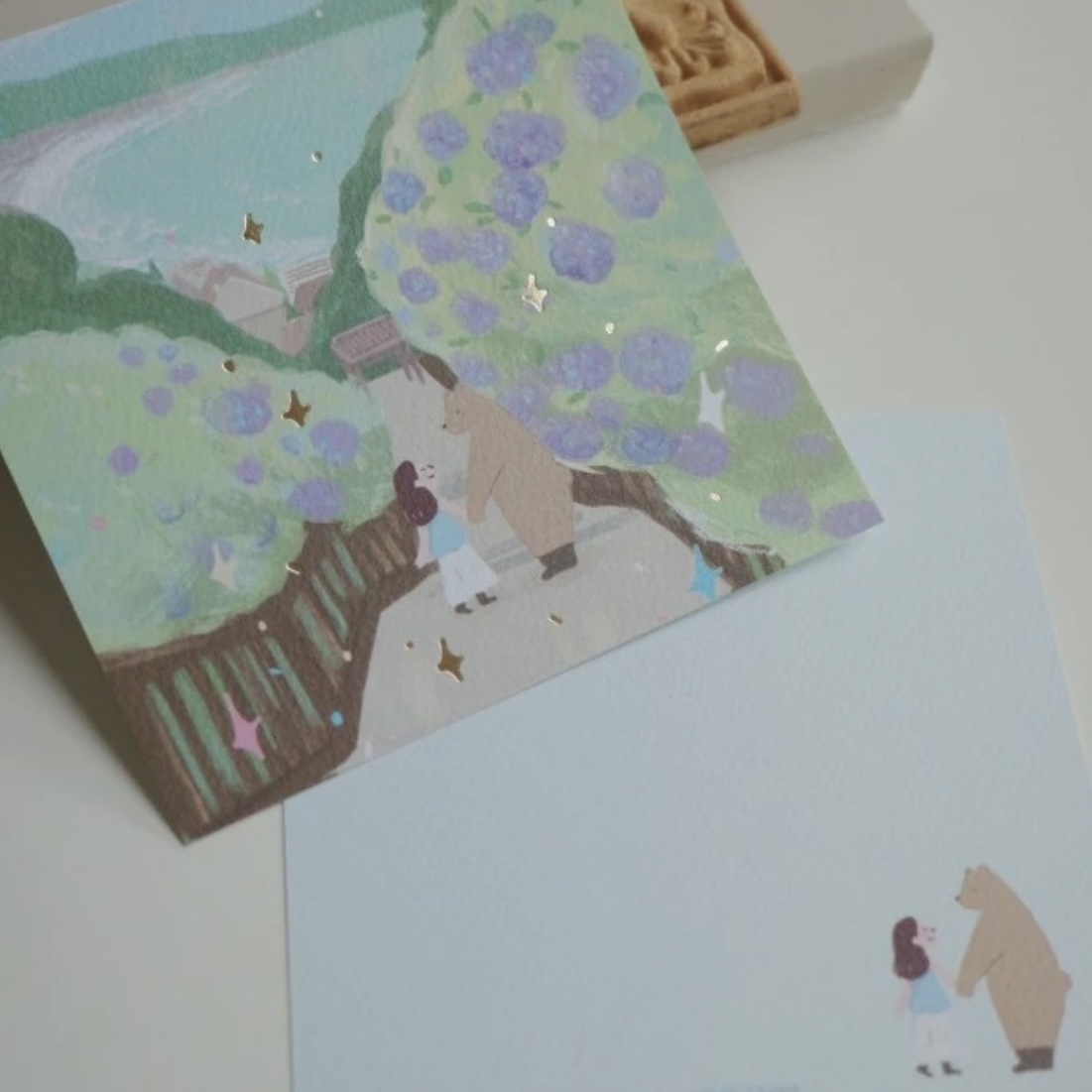 咻咻熊 一起走過 小燙金明信片 三款可選