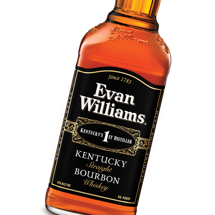 Evans Williams Black Label Bourbon Whiskey 750ml