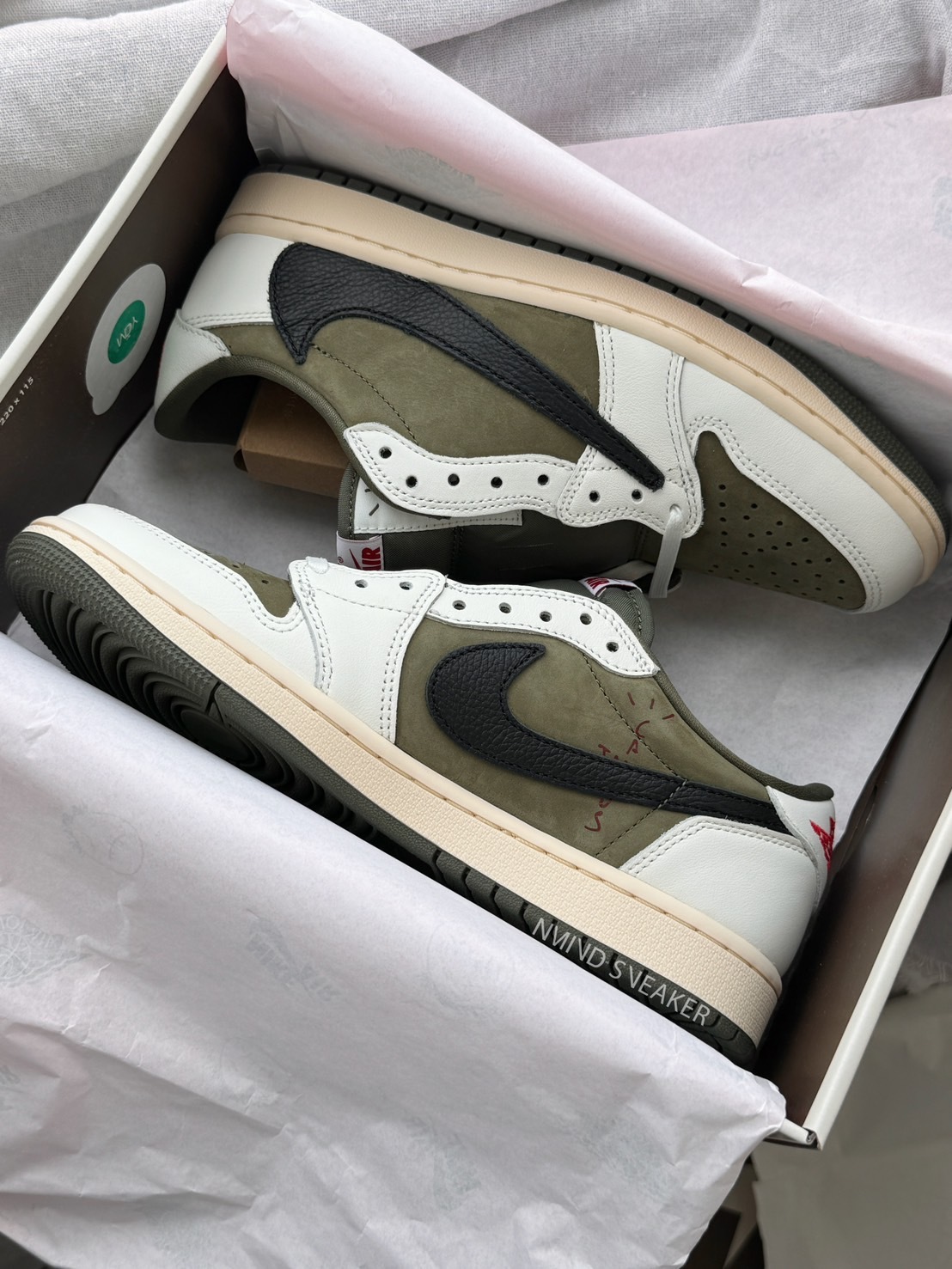 Travis Scott x Air Jordan 1 Low "Medium Olive" 反轉橄欖綠 倒鉤 小童