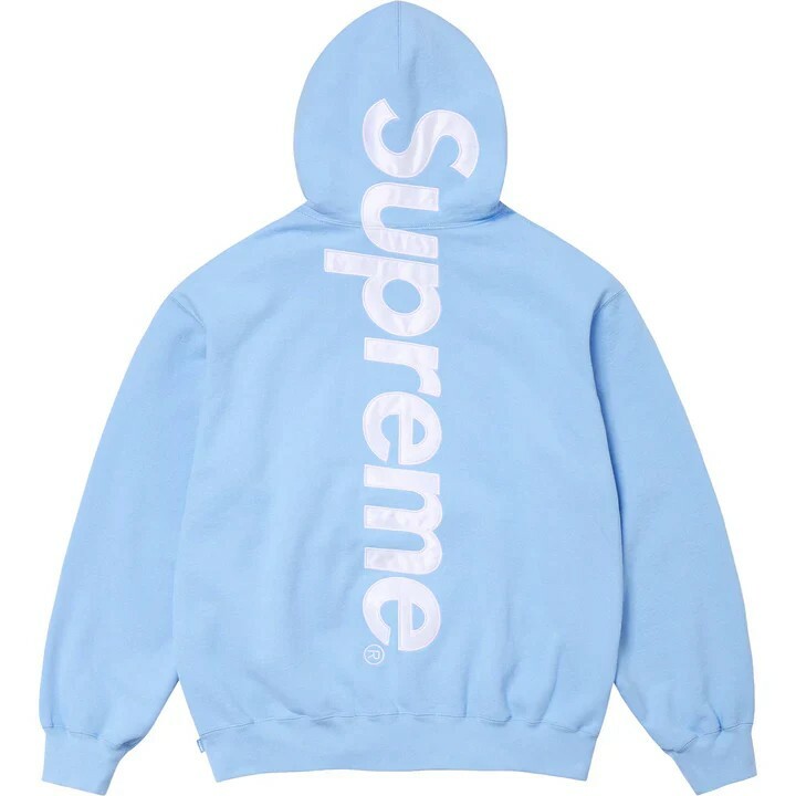[現貨] SUPREME FW24 Satin Applique Hooded Sweatshirt  | Blue