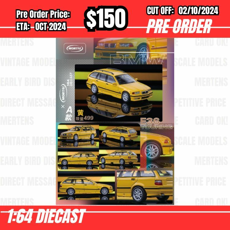 PO-$150 * Mortal * 1:64 BMW M3 E36 Wagon Yellow [OD28/09]