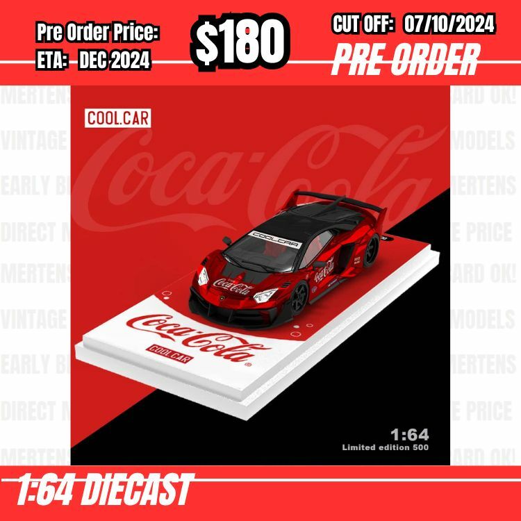 PO-$180 * Time Micro * 1:64 Lamborghini Aventador LP700-4 GT EVO Coca Cola Red [OD28/09]