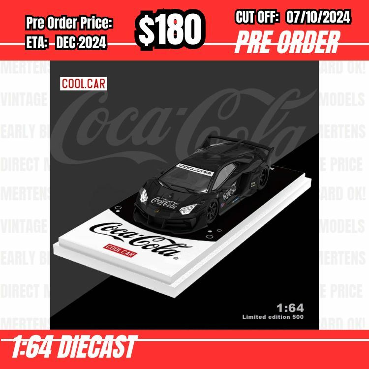 PO-$180 * Time Micro * 1:64 Lamborghini Aventador LP700-4 GT EVO Coca Cola Black [OD28/09]