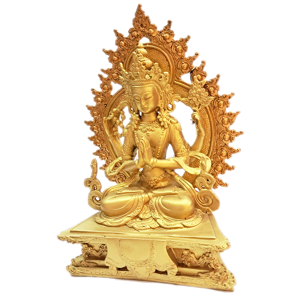 四臂觀音{銅 泥金}18公分【十方】134173