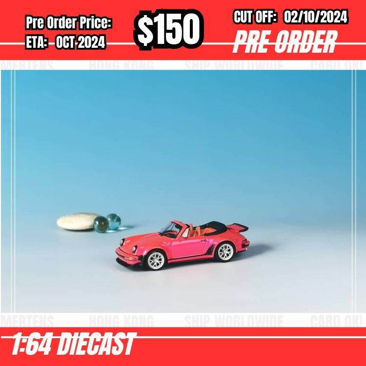PO-$150 * Rhino Model * 1:64 Singer Turbo Study 930 Cabriolet Pink [OD28/09]