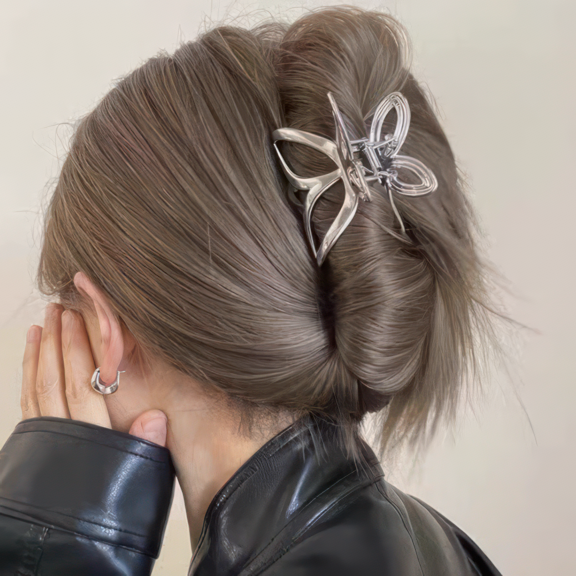 [2 FOR RM10] Chic Silver Hollow Butterfly Hair Claw