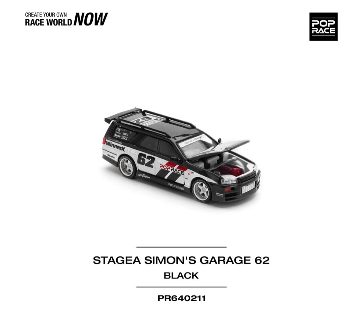 【預訂】Pop Race Nissan Stagea Simon's Garage #62 Black