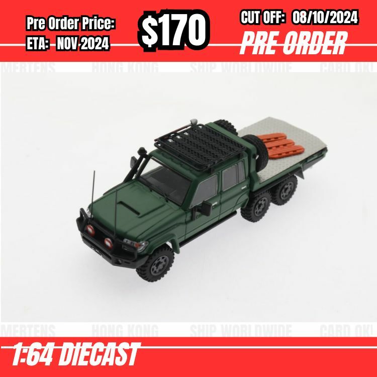 PO-$170 * Autobots Model * 1:64 Land Cruiser LC79 Double Cabin Light Pick Up Green [OD28/09]