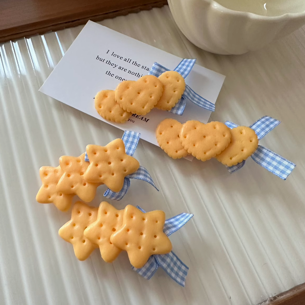 [4 FOR RM10] NEW! Realistic Cookie Ribbon Hair Clip