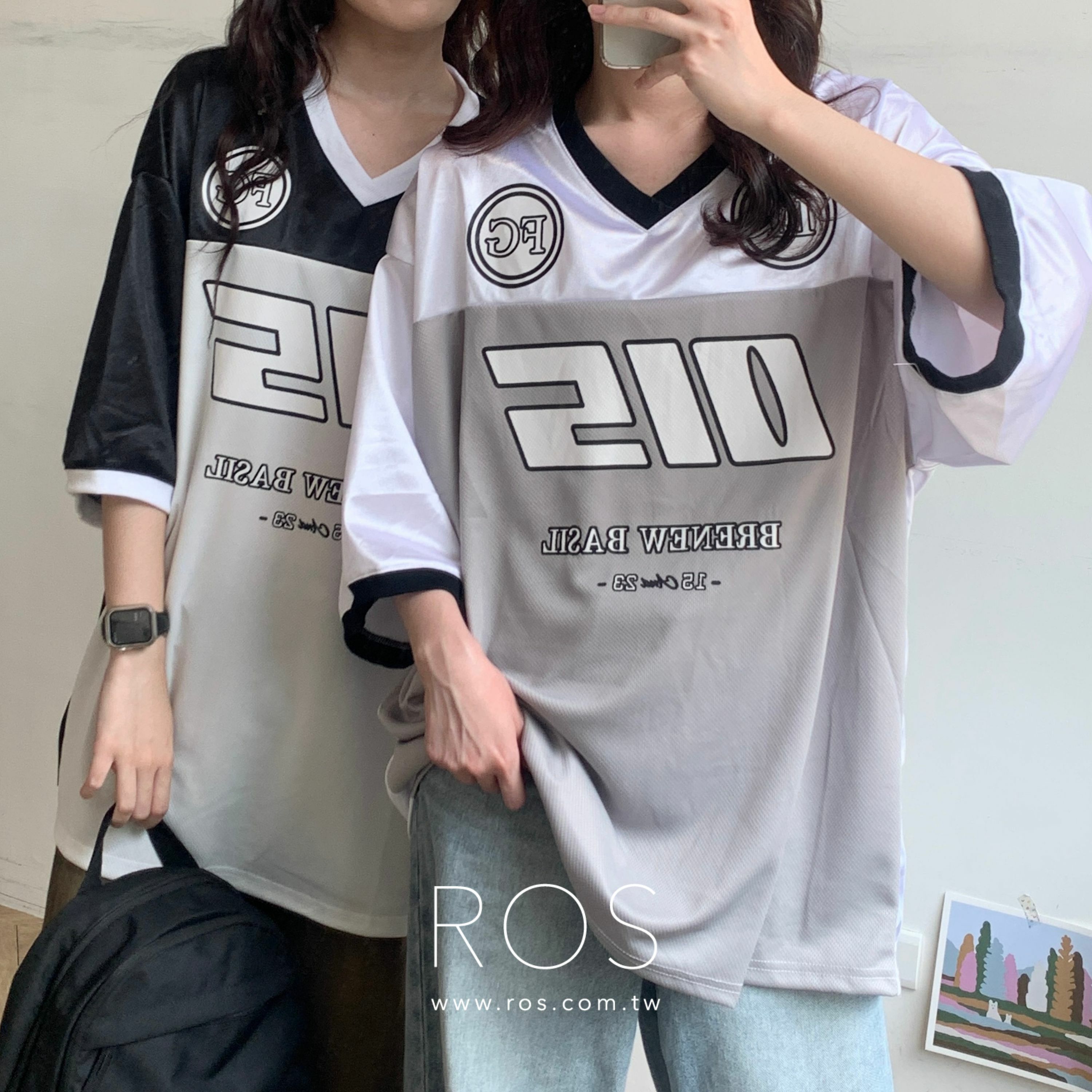 拼接撞色棒球短T (2colors)