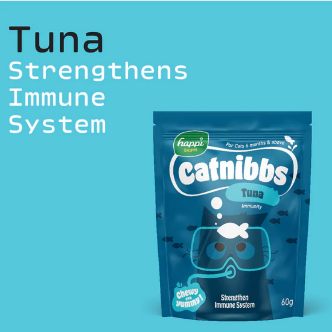 Happi Skippi Catnibbs 養生保健潔齒貓小食 60g - 吞拿魚味 (免疫力保健)