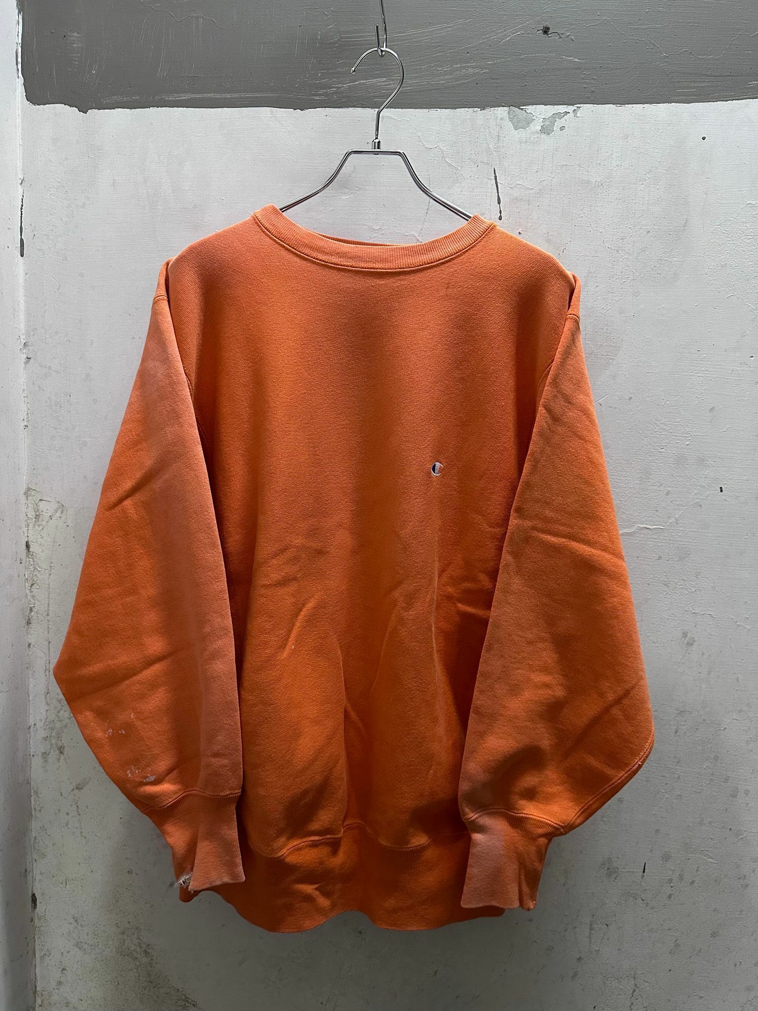 90's Champion Reverse Weave Orange Sweat Shirt Made in USA XL