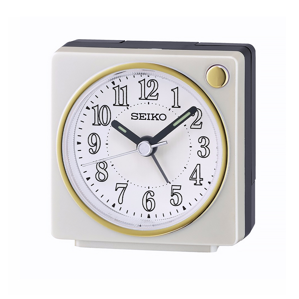 (預購)【SEIKO 精工】QHE197 迷你 懷舊 復古 淺色 清新 夜光 貪睡 嗶嗶 滑動式秒針 居家 休閒 鬧鐘 時鐘