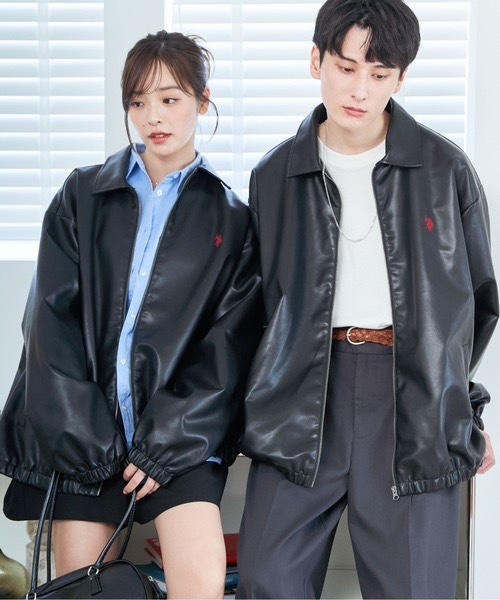 <快速出貨> U.S. POLO ASSN. LOGO  皮外套 皮革 夾克 兩色