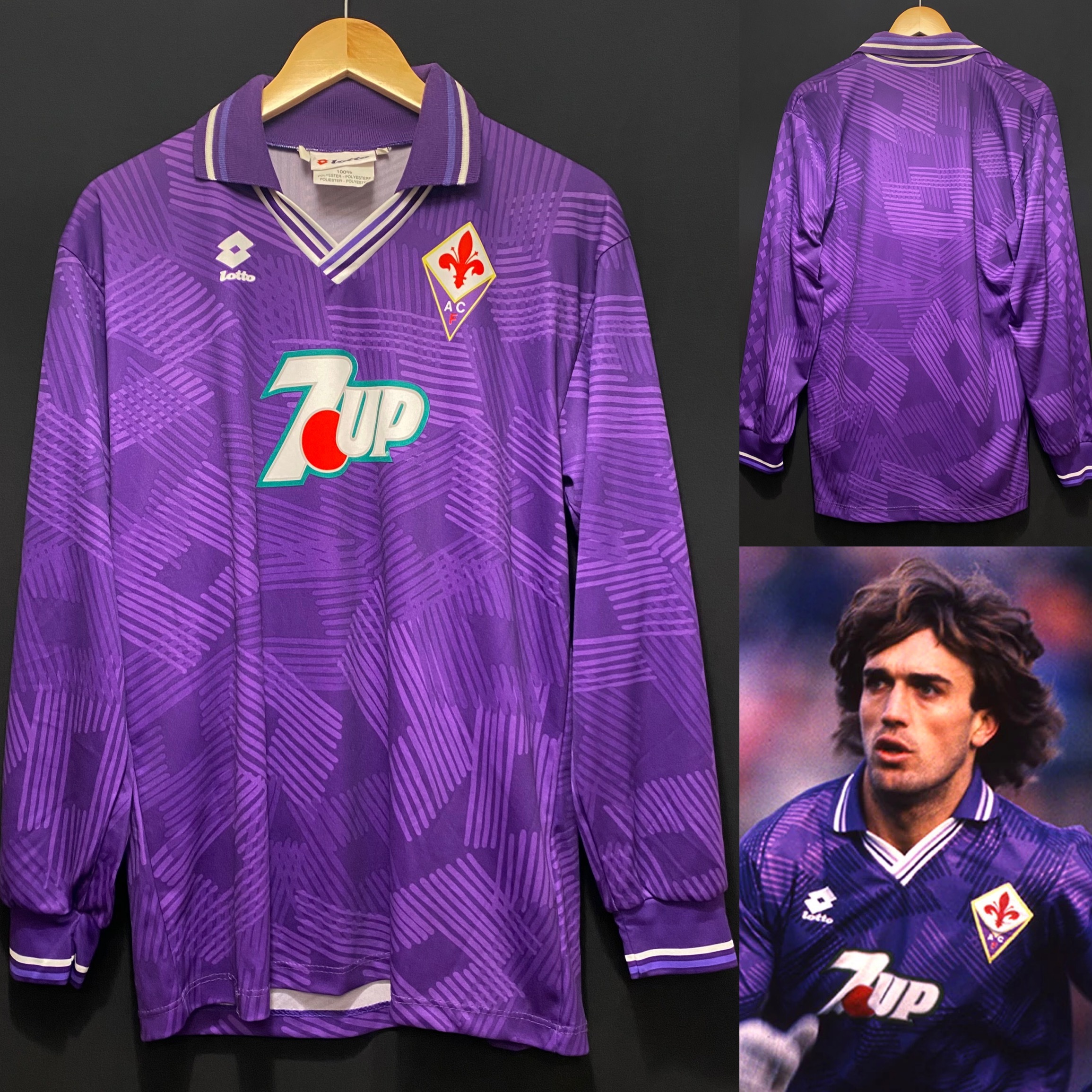 Fiorentina 1992-1993 Lotto L/S Home Shirt