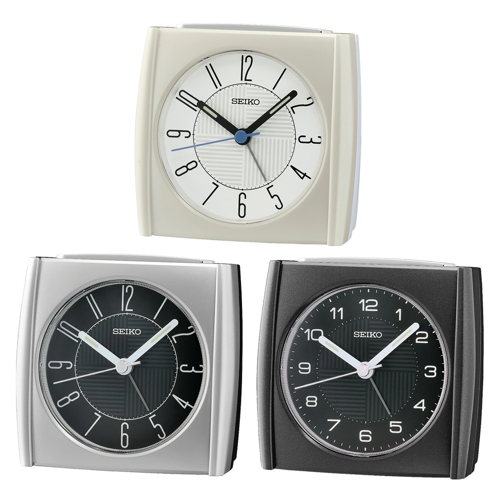 (預購)【SEIKO 精工】QHE205 細緻 質感 條紋 燈光 音量控制 貪睡 滑動式靜音秒針 居家 休閒 鬧鐘 時鐘