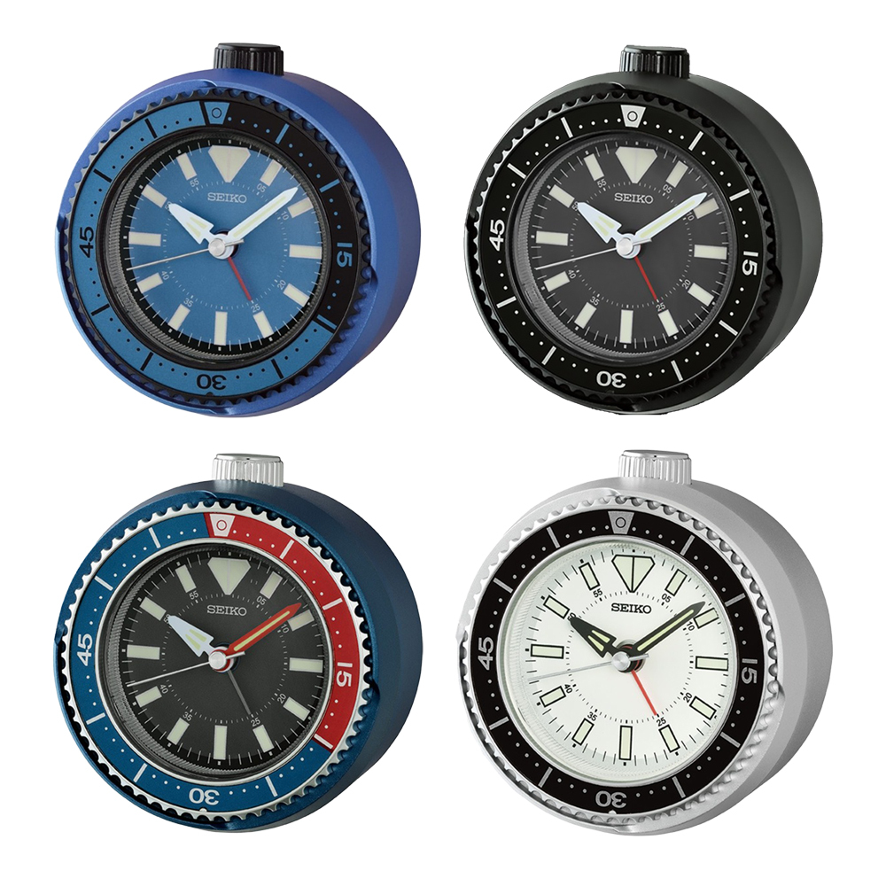 (預購)【SEIKO 精工】QHE207 水鬼 夜光 旋轉錶圈 靜音 居家 休閒 辦公 鬧鐘 時鐘