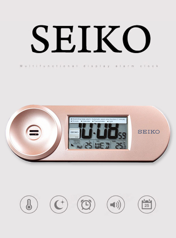 (預購)【SEIKO 日本精工】 QHL067P 時尚色系 科技感 電子 多功能 顯示 時鐘