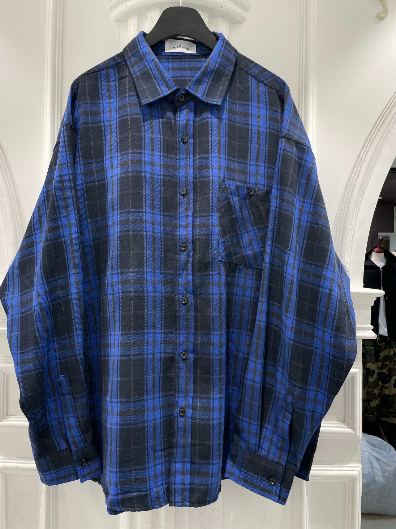 OverSize格仔長袖恤衫 alife-012S