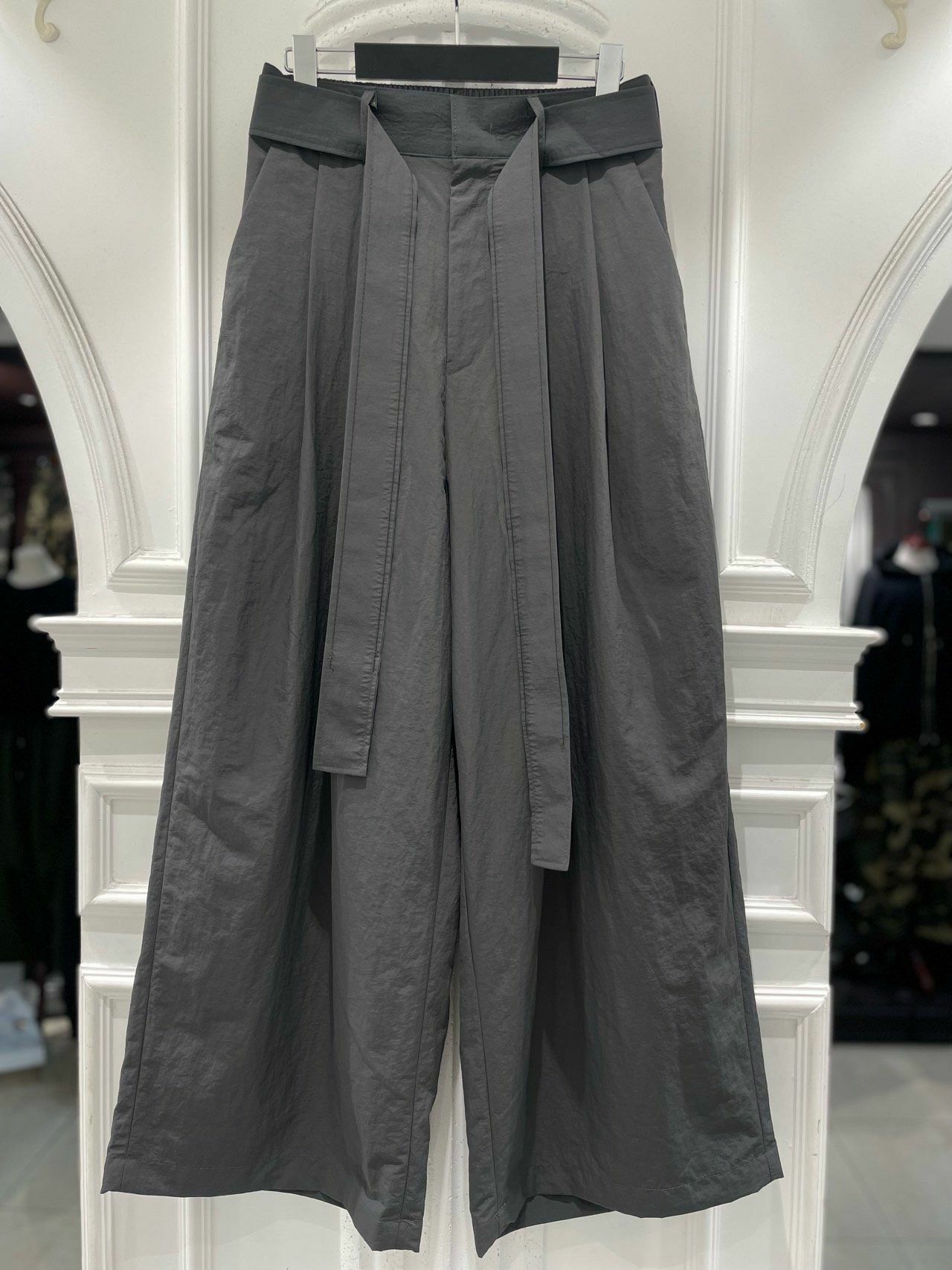 連腰帶淨色鬆身褲 alife-015P