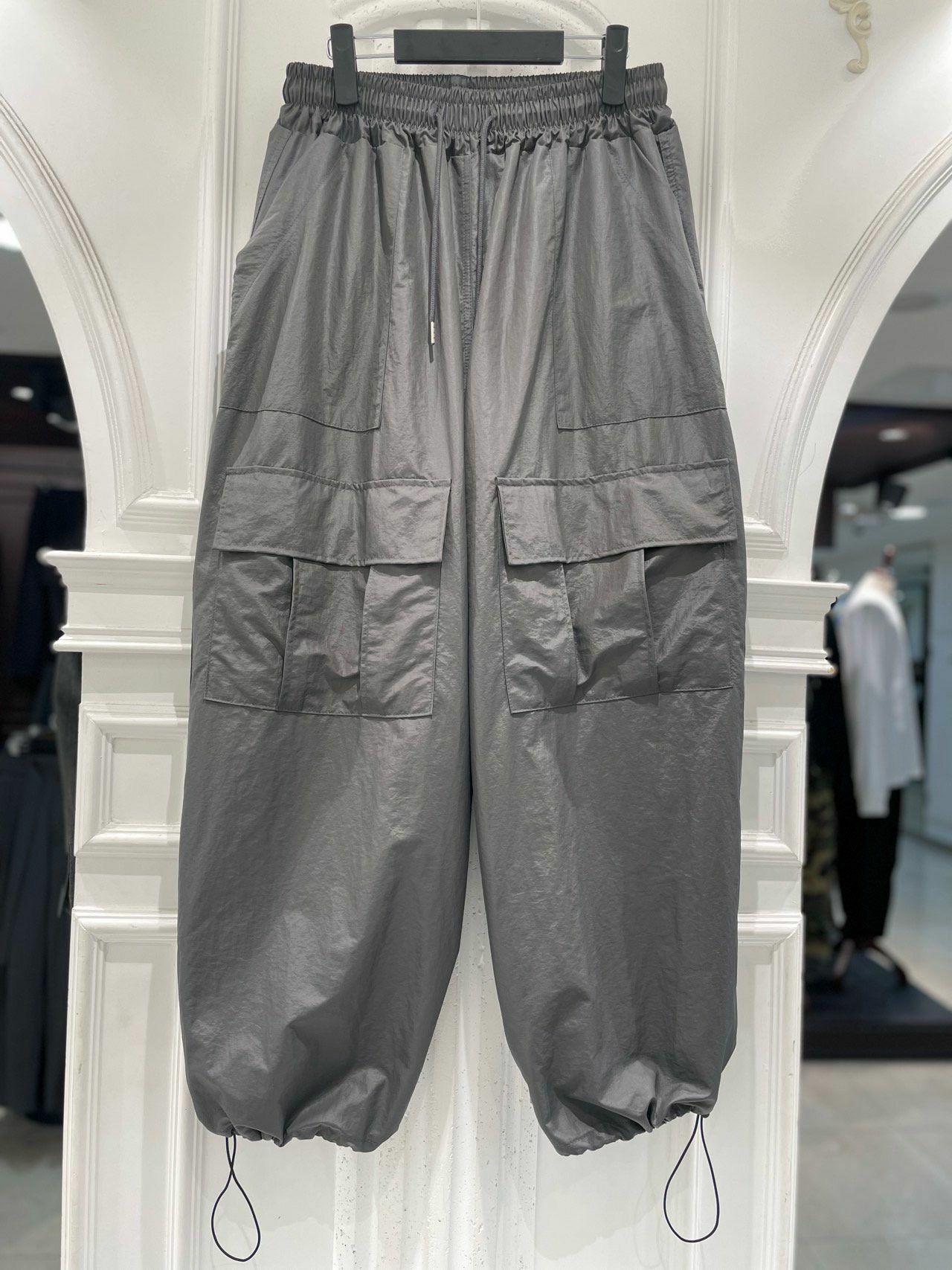 淨色可束腳工裝鬆身褲 alife-016P