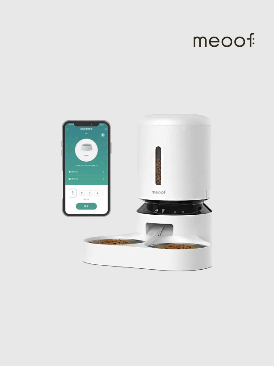 【meoof】膠囊寵物自動餵食器｜Wi-Fi版 5L雙食碗