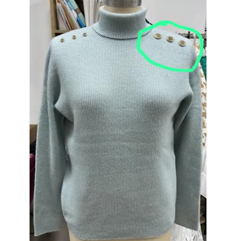 1EA0929-036 EDWARD ACHOUR Turtle Neck Jumper Blue #071505/795 (C-EU-E)