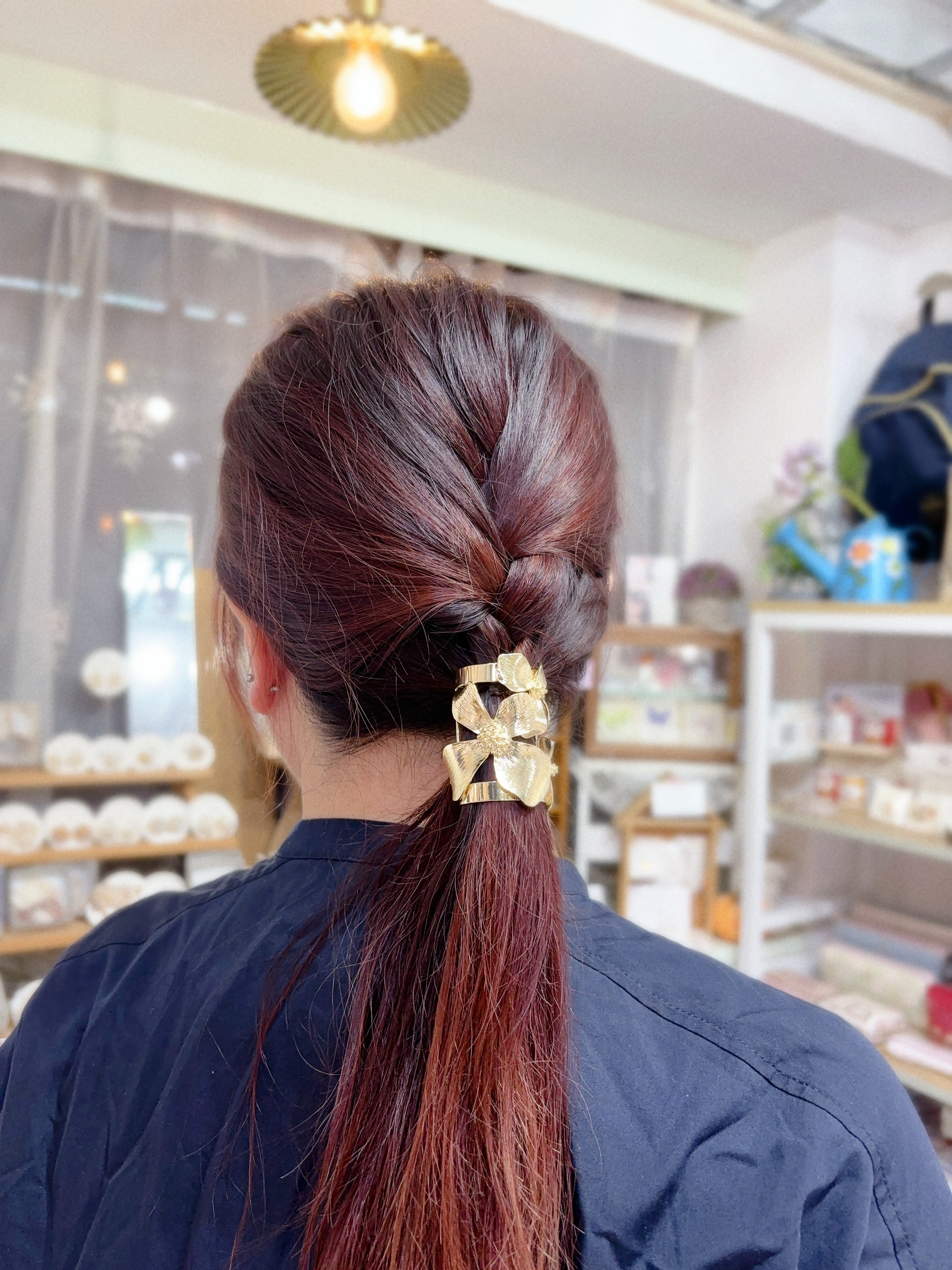 金屬刻花髮圈插