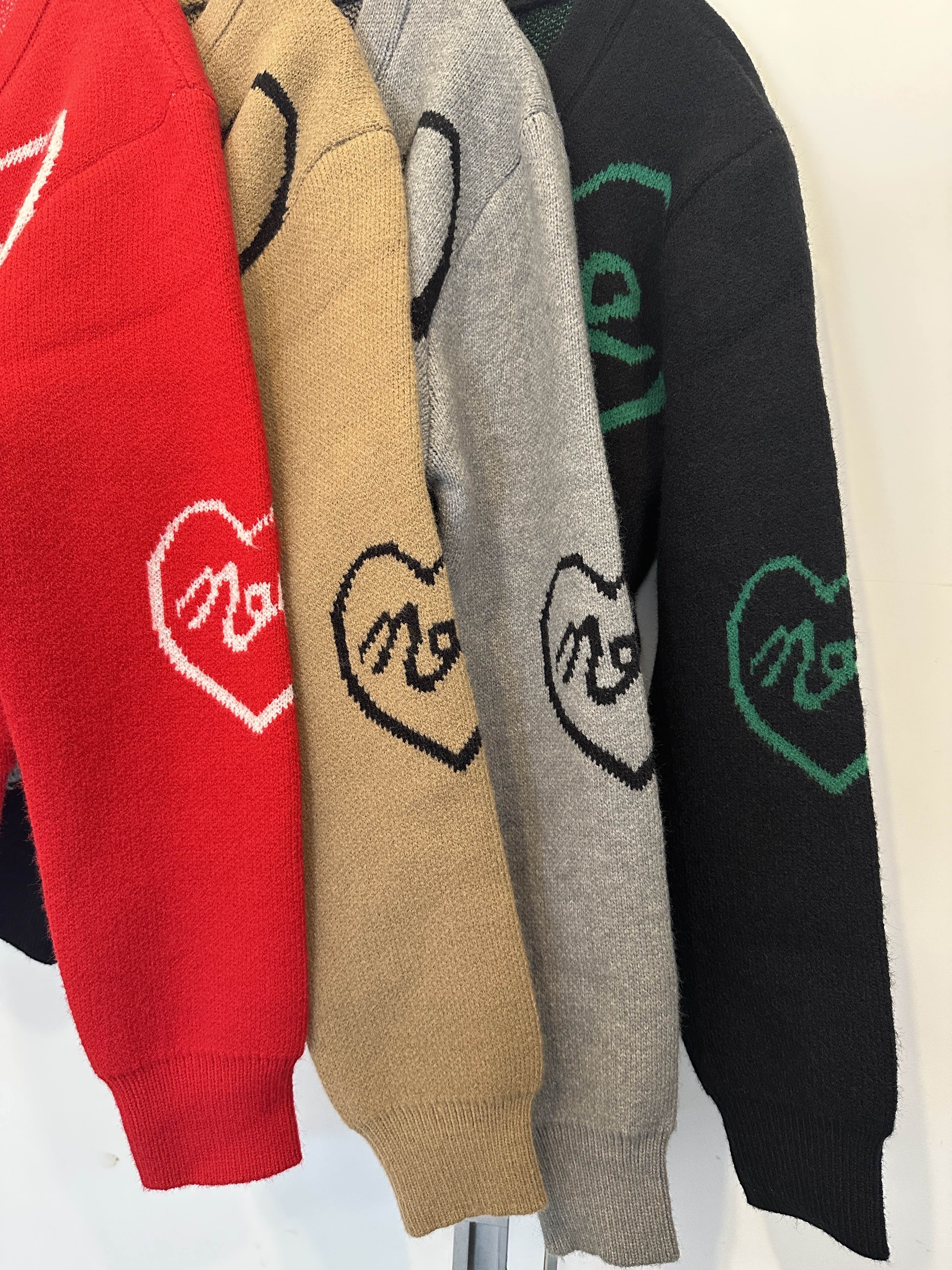 愛心混色針織外