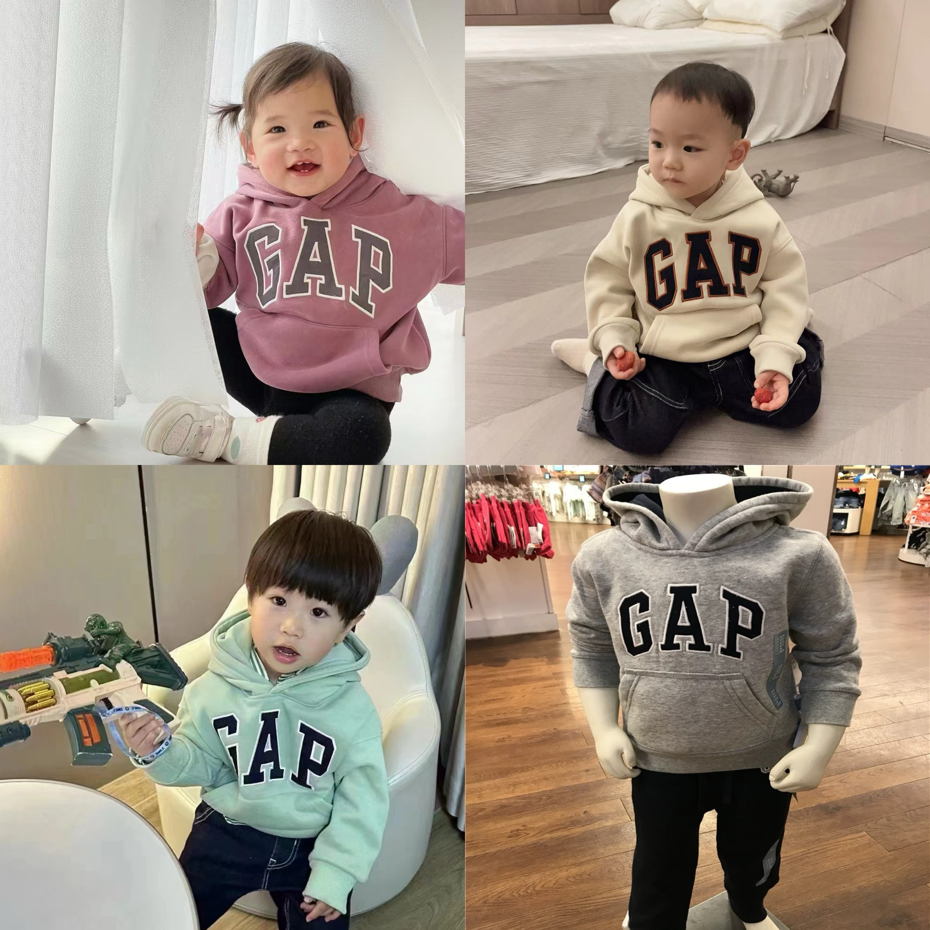 歐美原單 𝐆𝐀𝐏 銀狐絨連帽衛衣