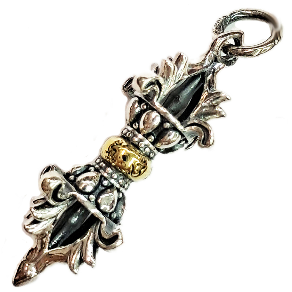 蓮花金剛杵{925純銀} 墜飾&鈦鋼項鍊【十方】150486