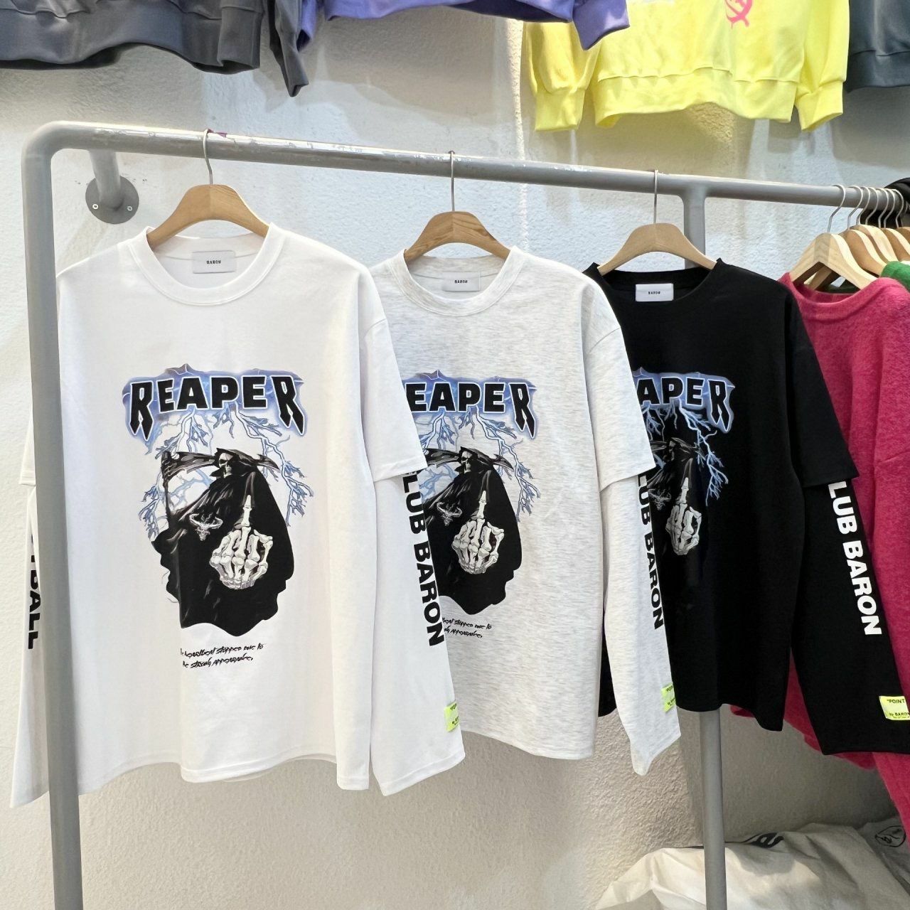 英文字圖案長袖衫 BARON-102T