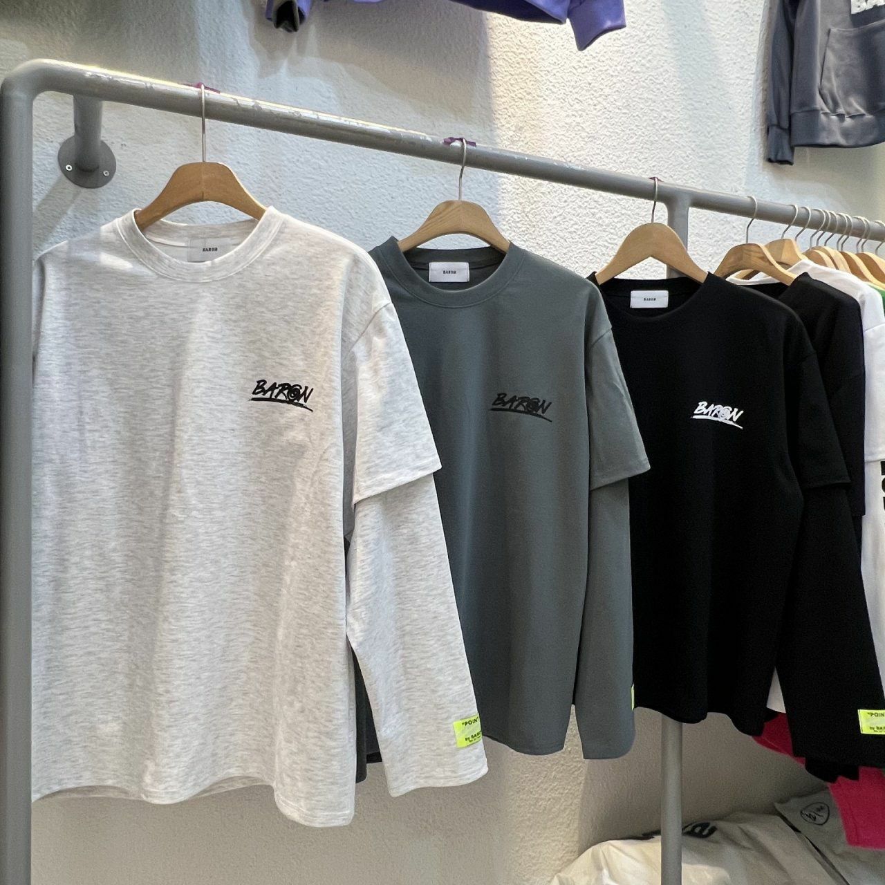 英文字圖案長袖衫 BARON-103T