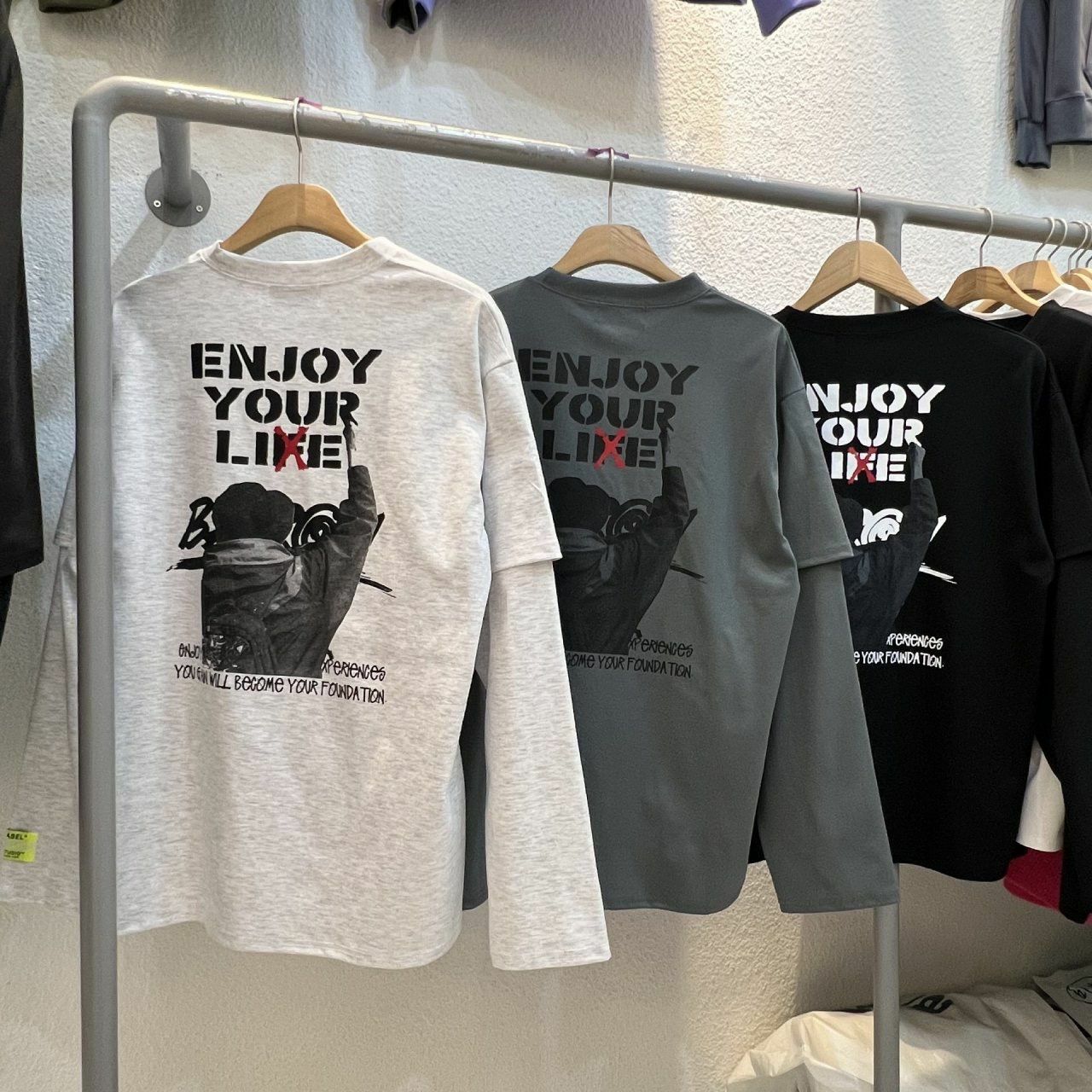 英文字圖案長袖衫 BARON-103T