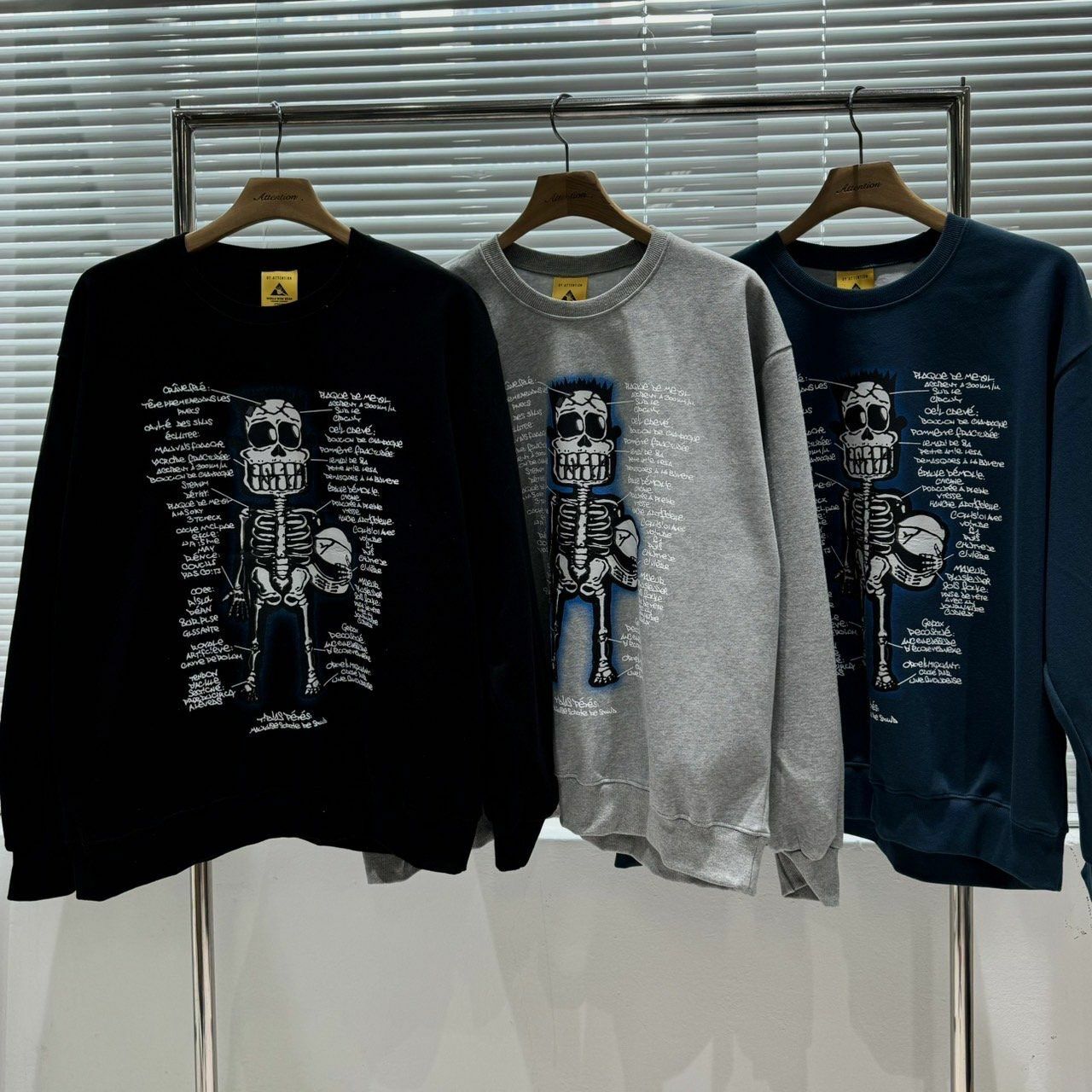 骷髏圖案英文字衛衣 BY ATTENTION-263T