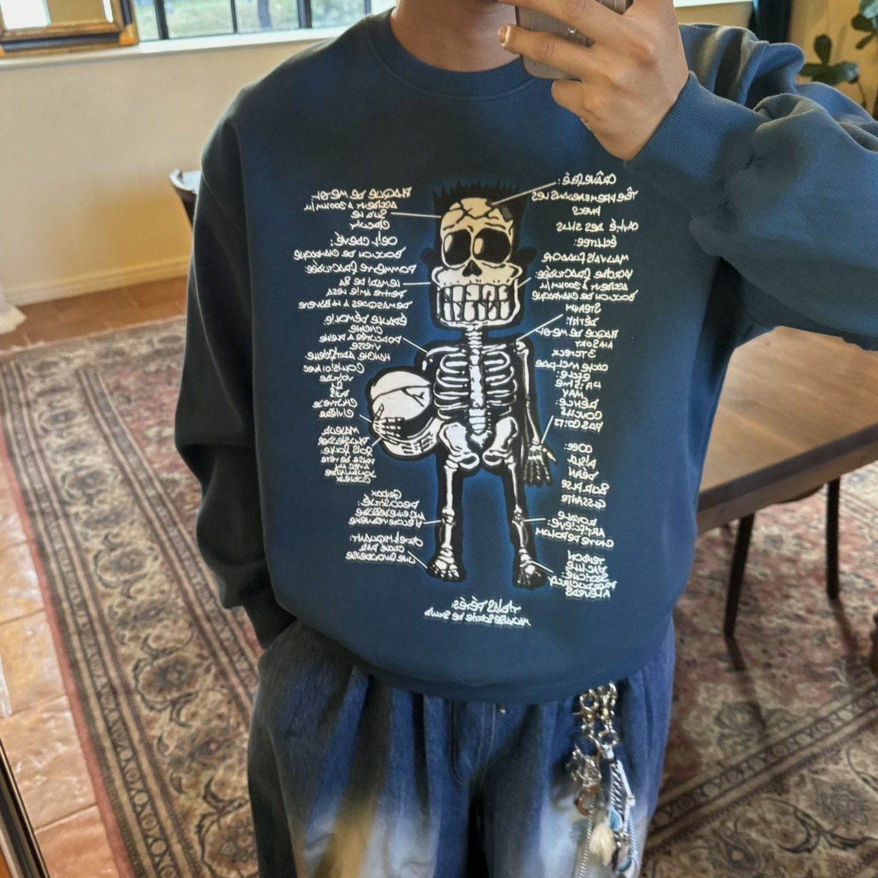 骷髏圖案英文字衛衣 BY ATTENTION-263T