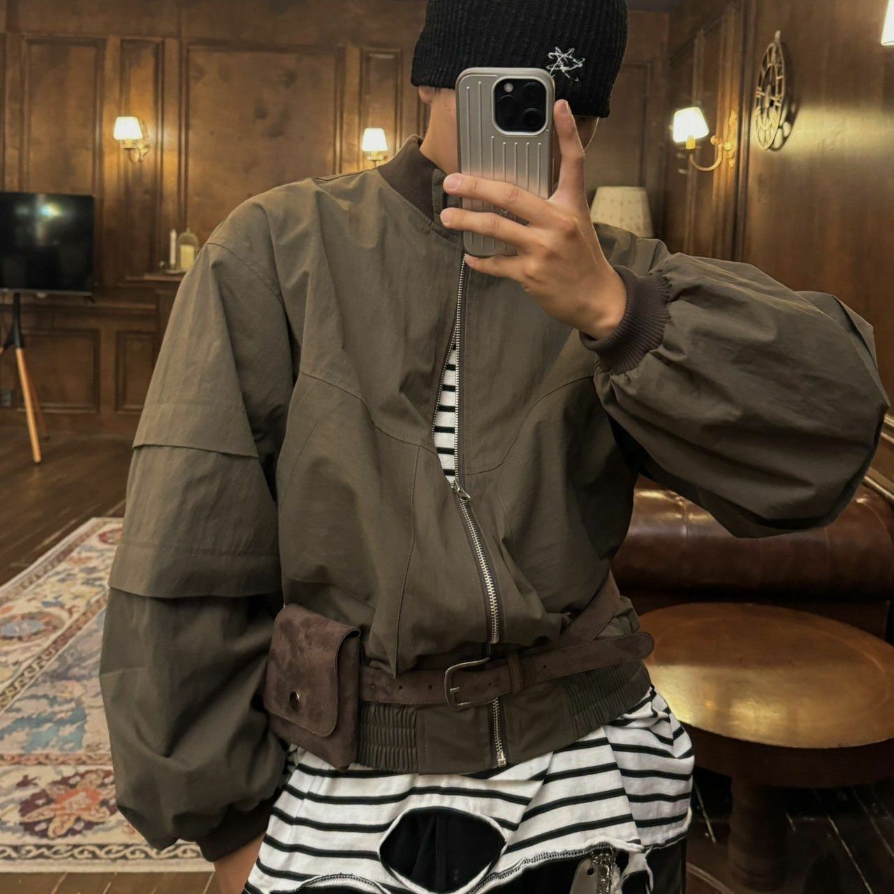 淨色企領拉鍊外套 BY ATTENTION-269JK