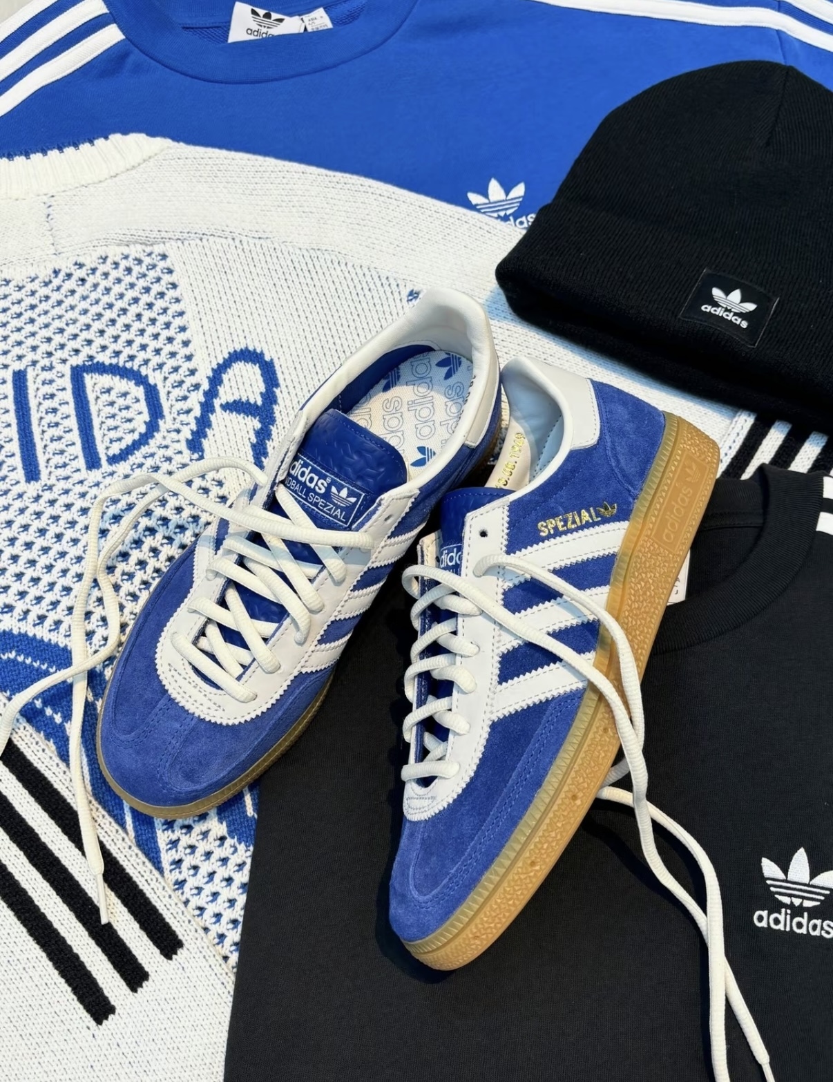 Adidas Handball Spezial 75週年限定 藍白色 麂皮 焦糖底 復古 德訓鞋 JP5278/預購