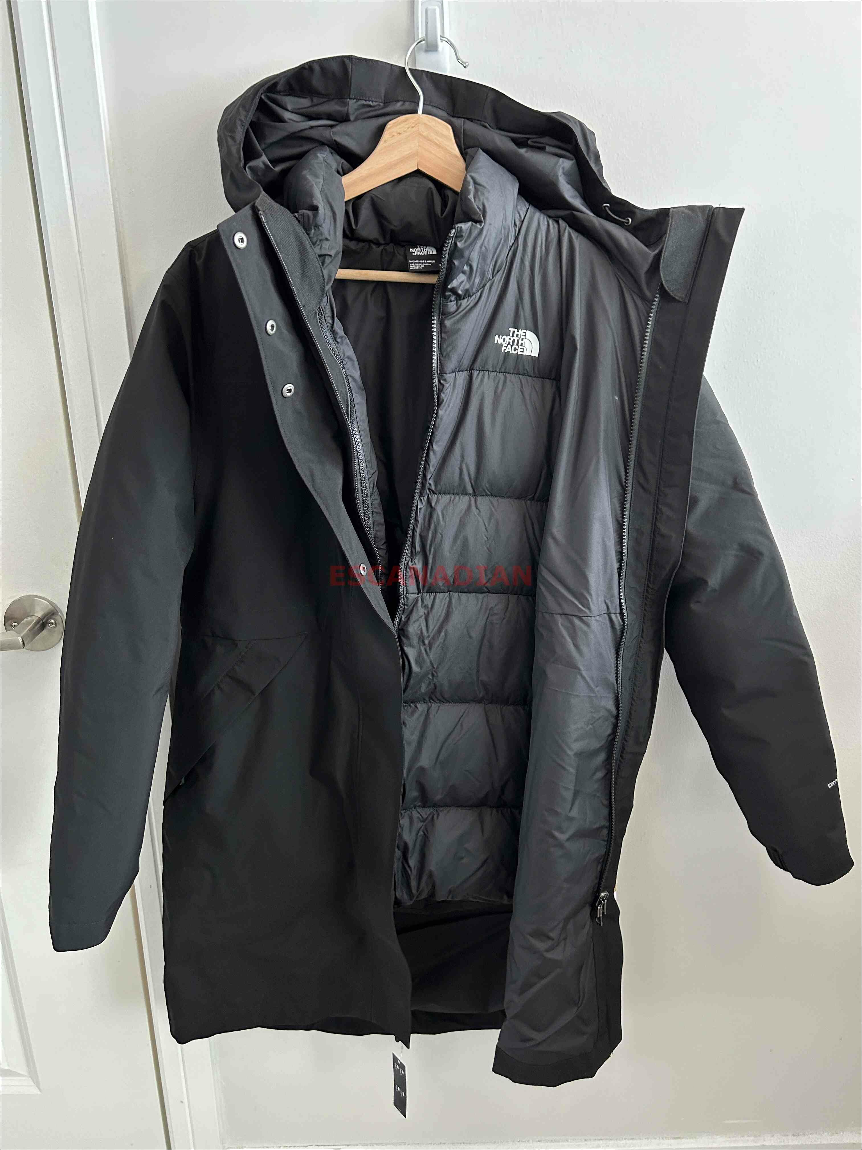 THE NORTH FACE 女大人 三合一  600羽絨蓬鬆內裡 防風 防潑水 連帽 長版外套