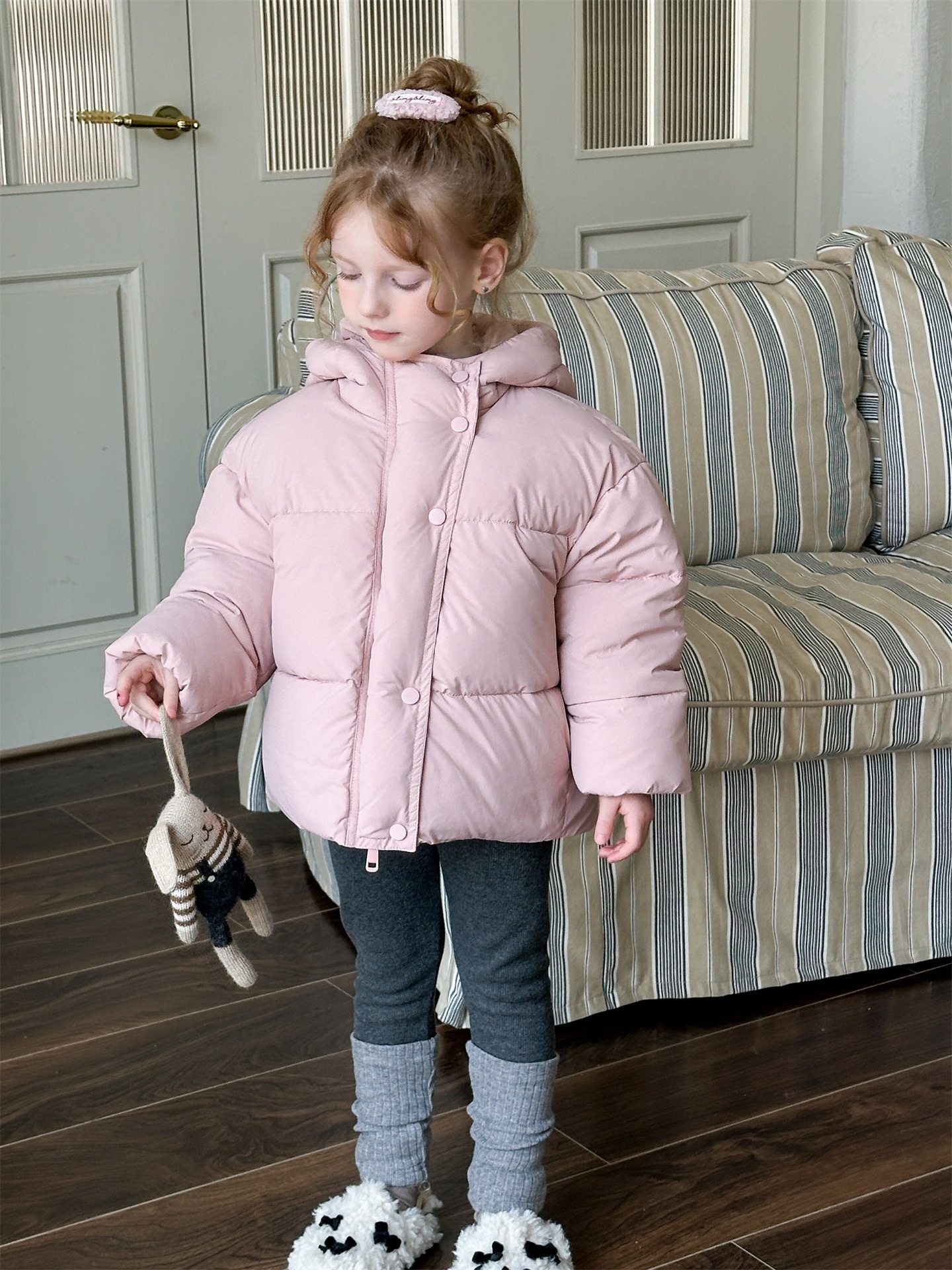 可愛手塞棉寬鬆外套